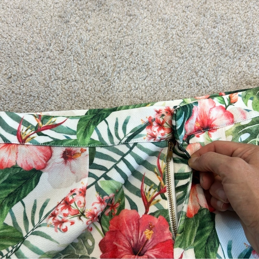 Sacoor Brothers pink green floral flower tropical ankle pants Sz 38 NWT - Picture 4 of 12